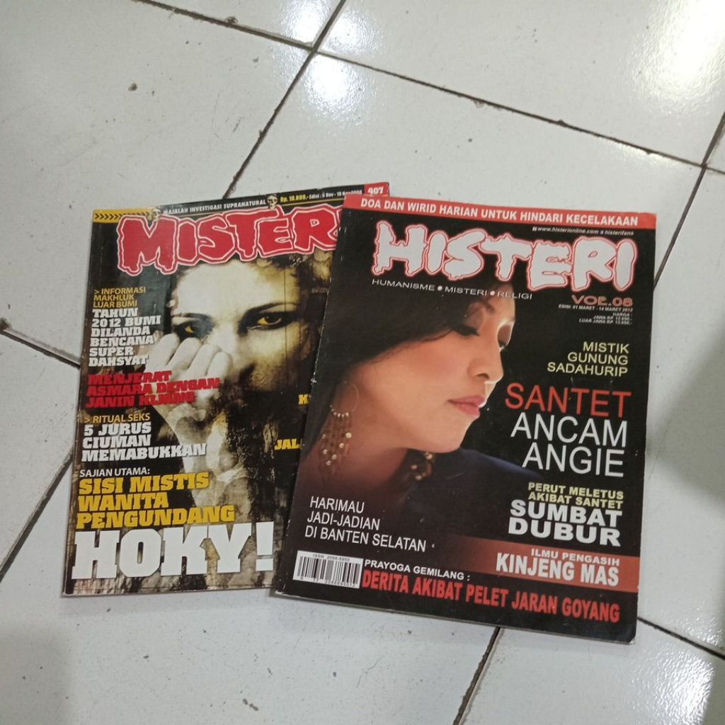 2 MAJALAH MISTERI 2012/2006 BUKU BEKAS