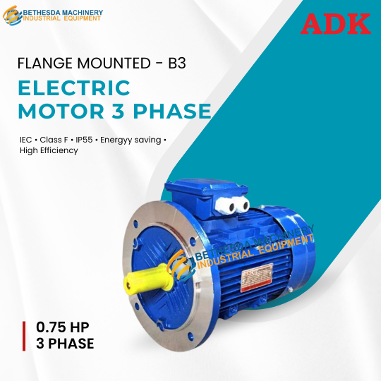 ADK Dinamo 0.75 Hp / 0.5 Kw - Electric Motor Penggerak 0 75HP 3 Phase B5