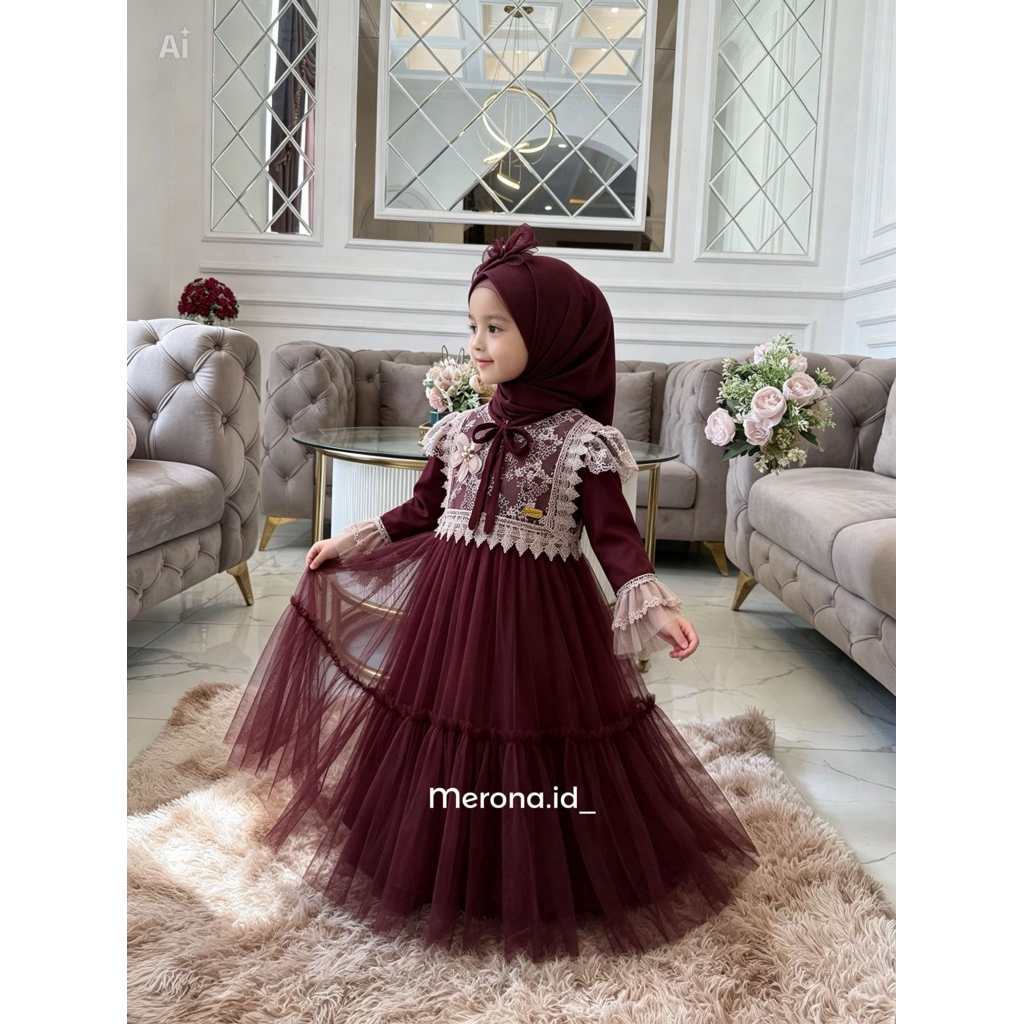 Gamis burkat kiyara anak umur 3-15th/gamis burkat viral 2026/gamis burkat couple ibu/gamis burkat te
