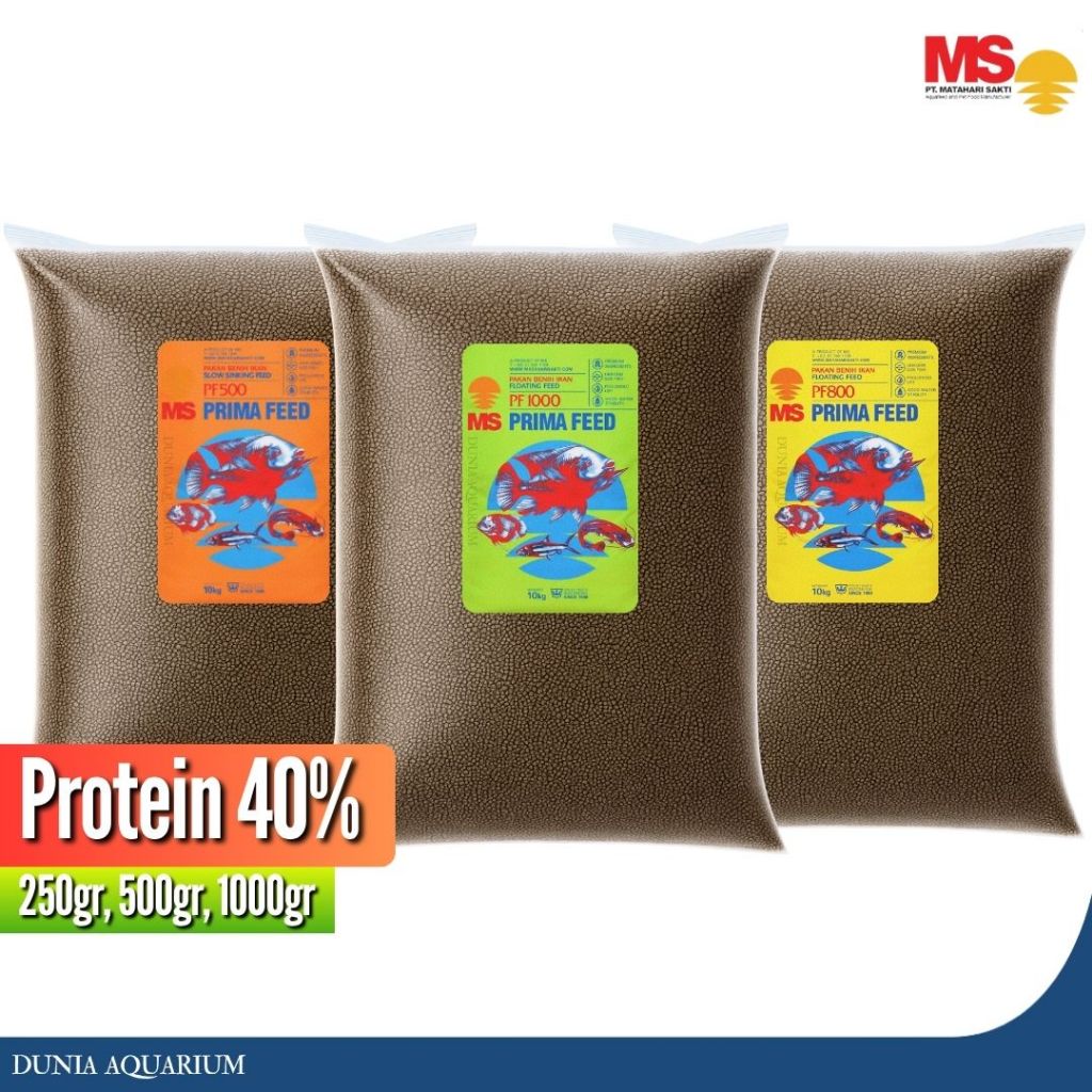 Pakan Benih Ikan Protein 40% - PF 500 PF 800 PF 1000 Pakan Pelet Ikan Glofish Guppy Cupang dan Ikan 