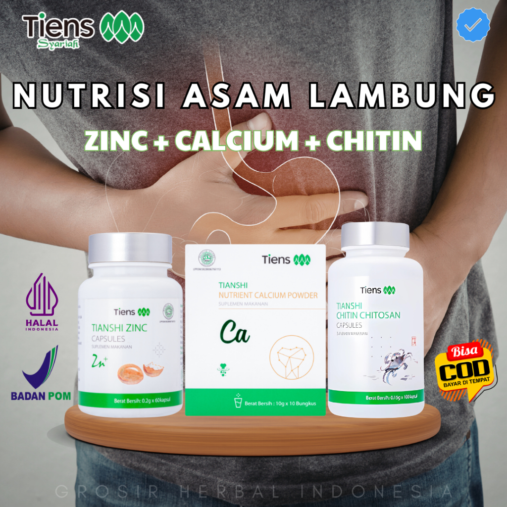 OBAT TCM HERBAL CHINA PAKET ASAM LAMBUNG GERD Kronis Gerd Anxiety - CHITIN CHITOSAN ZINC KAPSUL & KA