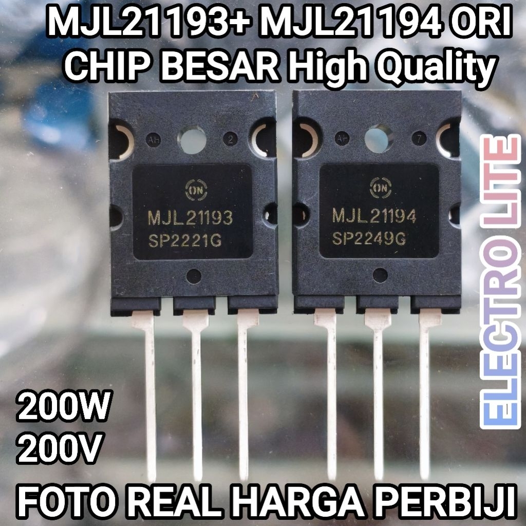 TRANSISTOR TR MJL21193 MJL21194 ORIGINAL SEPASANG CHIP BESAR MJL 21193 MJL21194