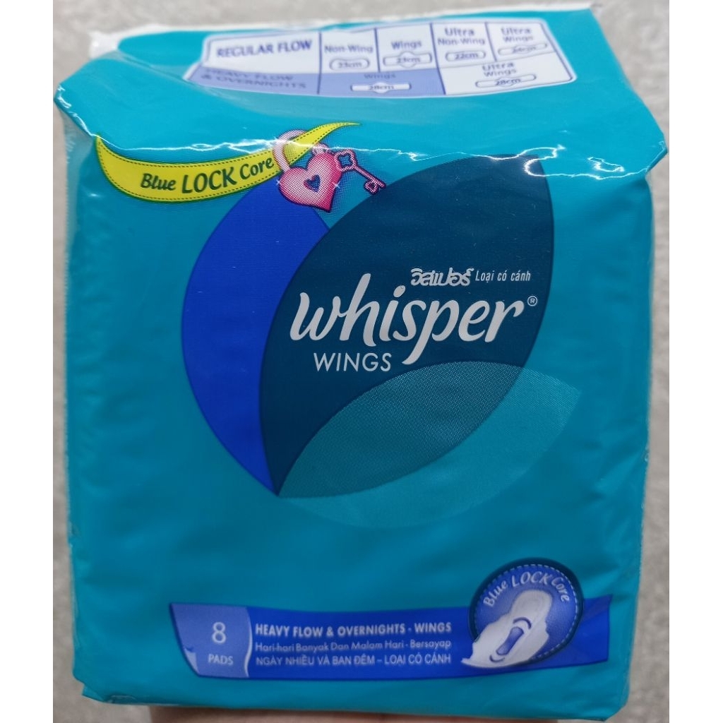 whisper pembalut wanita wings 8pads