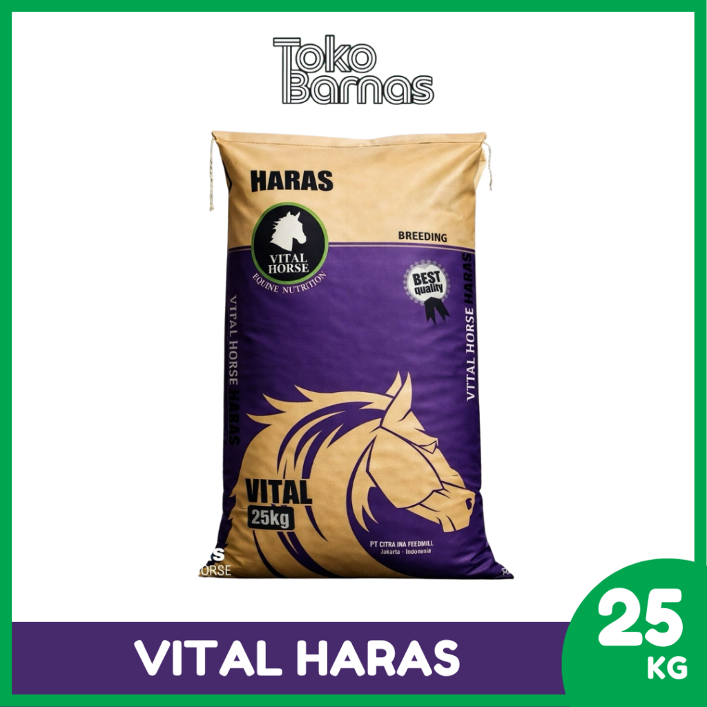 Pelet Pakan Indukan Kuda dan Kelinci 25 kg, Dilengkapi Prebiotik dan L-Carnitine