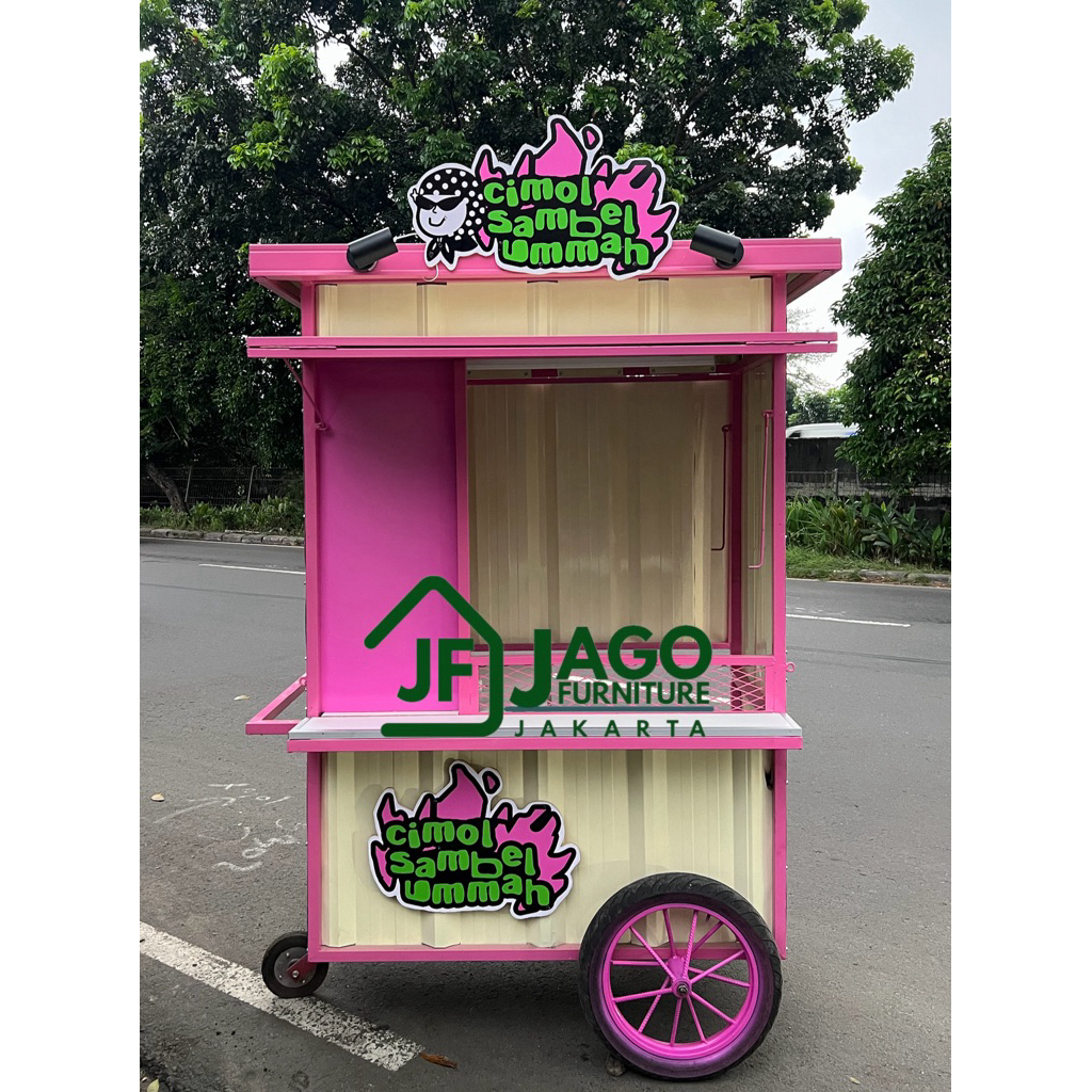 gerobak cimol, cireng gerobak es teh manis gerobak es teh jumbo