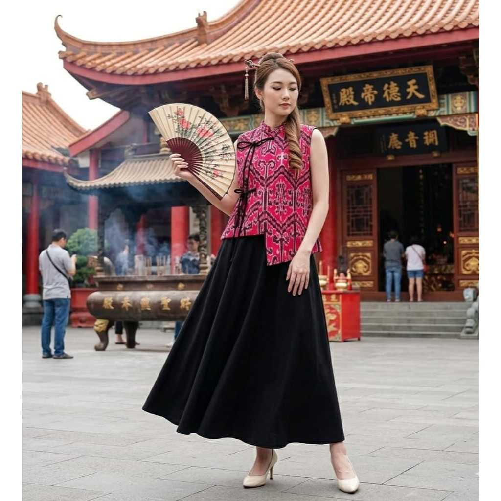 Vest tenun pria wanita rompi pua kumbu motif sarawak dayak kalimantan baju adat unisex