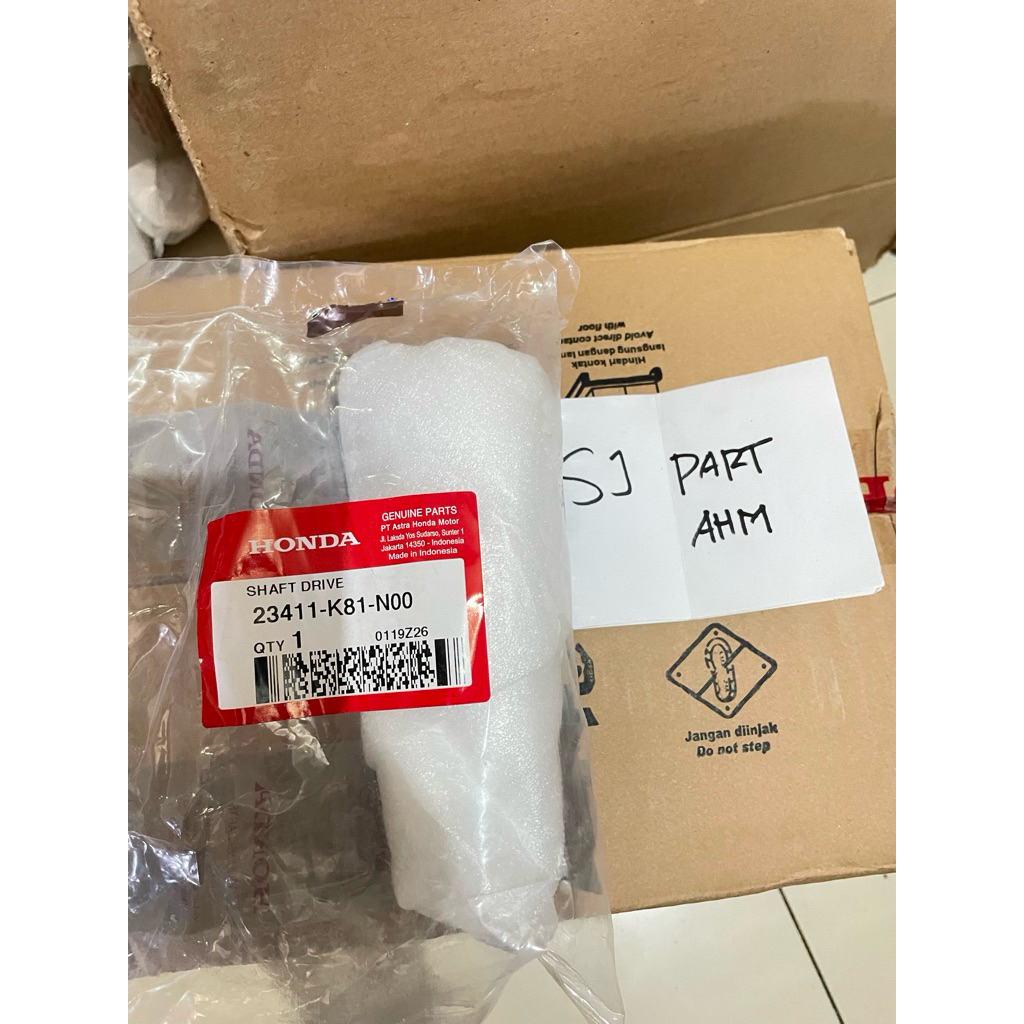 23411-K81-N00 Shaft Drive As Pully Belakang 18T Honda BeAT eSP (K81) Scoopy eSP K93 HGP 100% Ori AHM