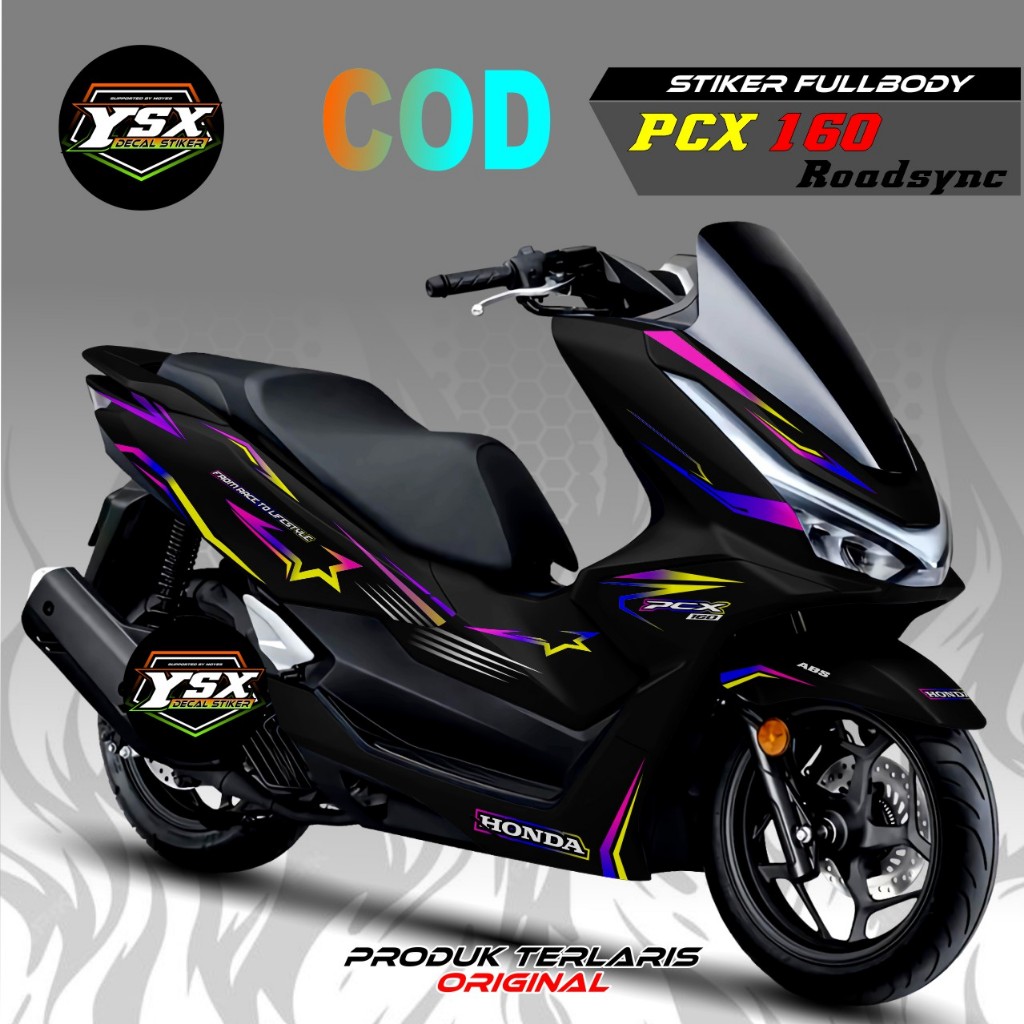 Stiker Decal Fullbody PCX 160 Roadsync, Tahan Lama, Mudah Dipasang, Model Cutting