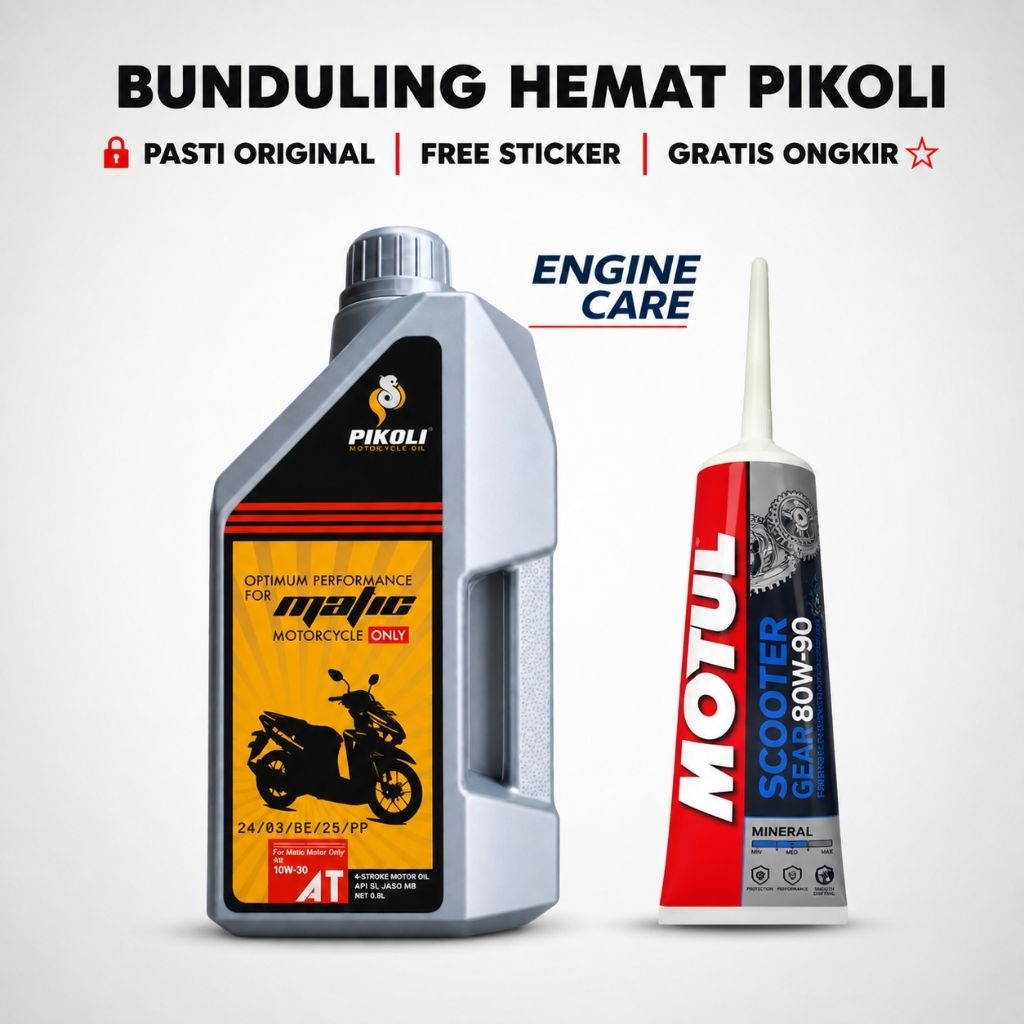 Paket Oli Wangi Pikoli Matic 0.8L/1L Synthetic + Gardan Motul Motor Matic PASTI ORIGINAL