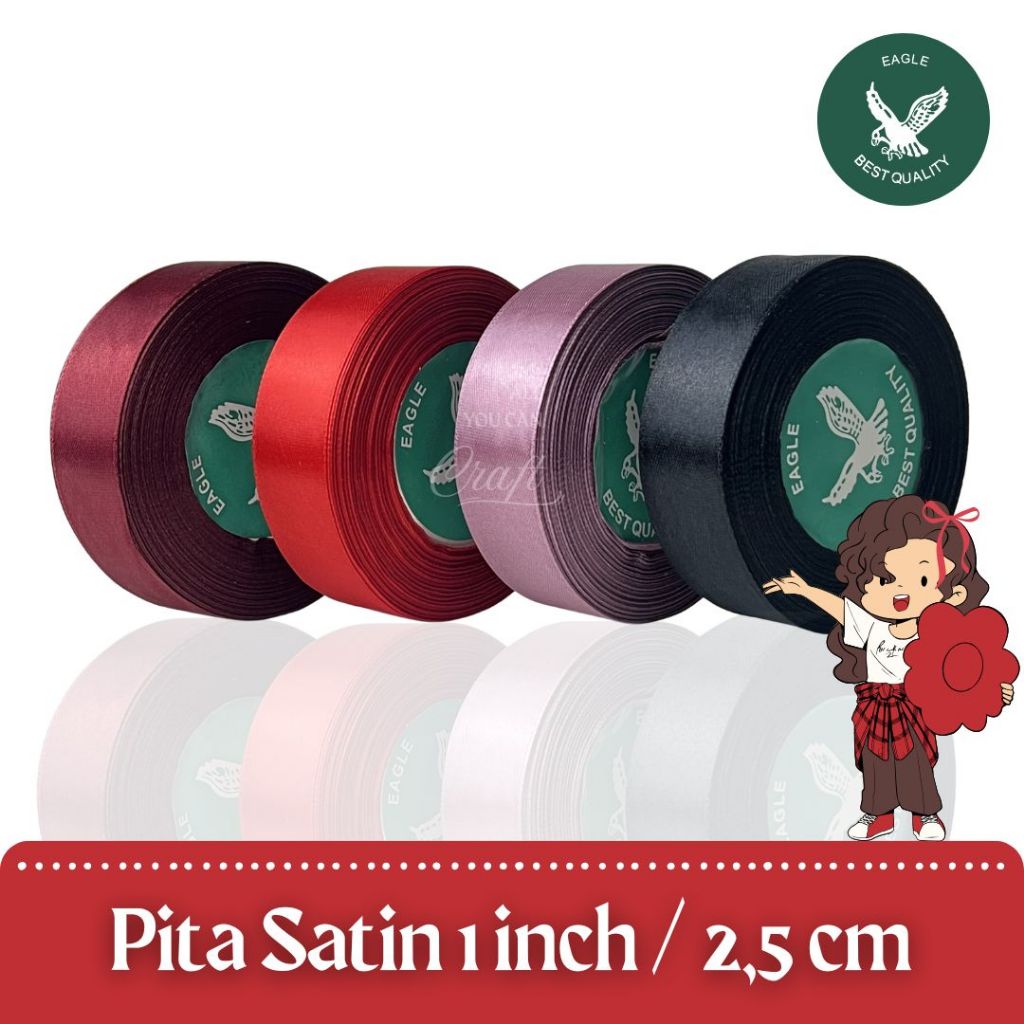 Pita Satin Eagle 1 Inch = 2.5 CM pita buket pita hampers pita kado pita wisuda