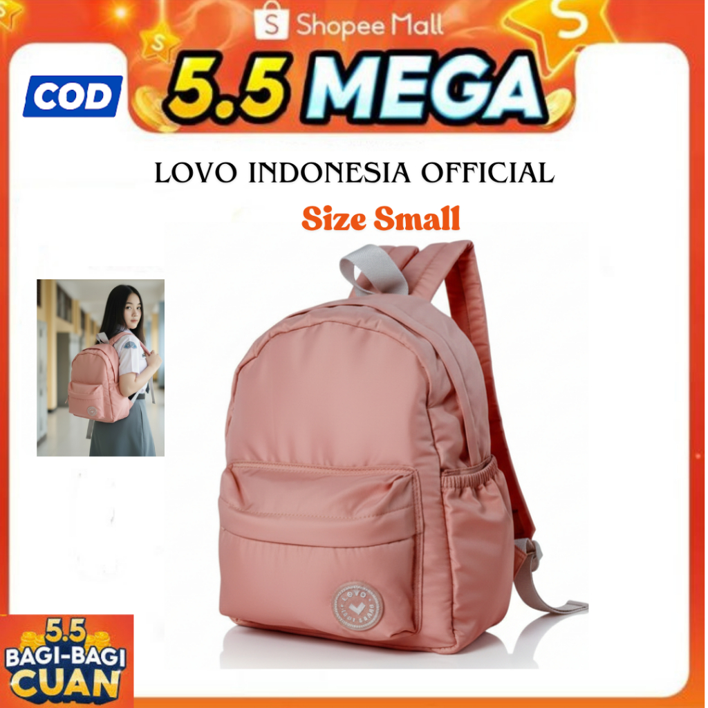 Lovo.id - Tas Ransel Mini Colour Pop Backpack Water reppelent - Tas Fahion Korea Stylish Zeeva