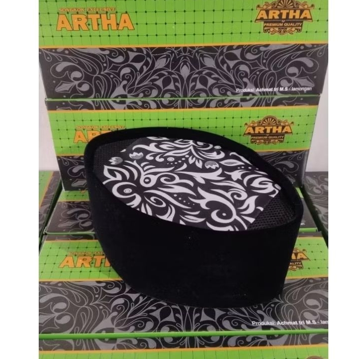 Peci hitam songkok kopiah ac kombinasi kain batik