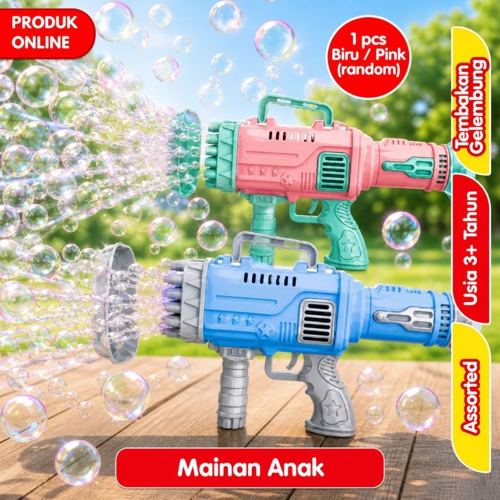 Mainan Anak Bubble GunMachine Gun Bazoka Bubble Gun 32
