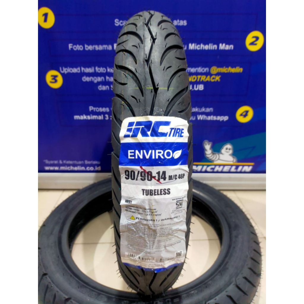 Ban Motor tubeless standar MIO M3 merk IRC belakang ukuran 90/90 , Ring 14