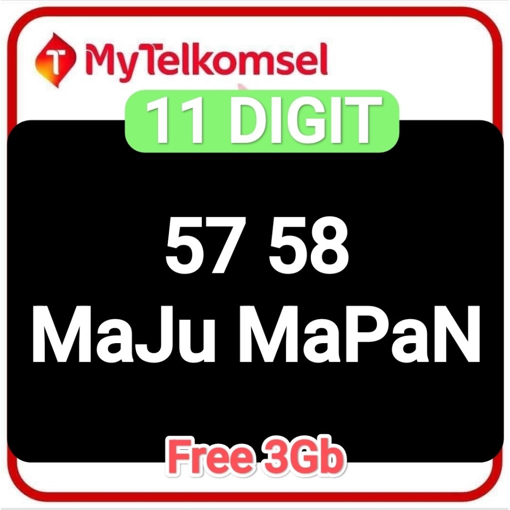 Kartu Perdana SIMPATI TELKOMSEL 11 Digit Nomor Cantik Free 3Gb kuota nasional Telkomsel prabayar nom
