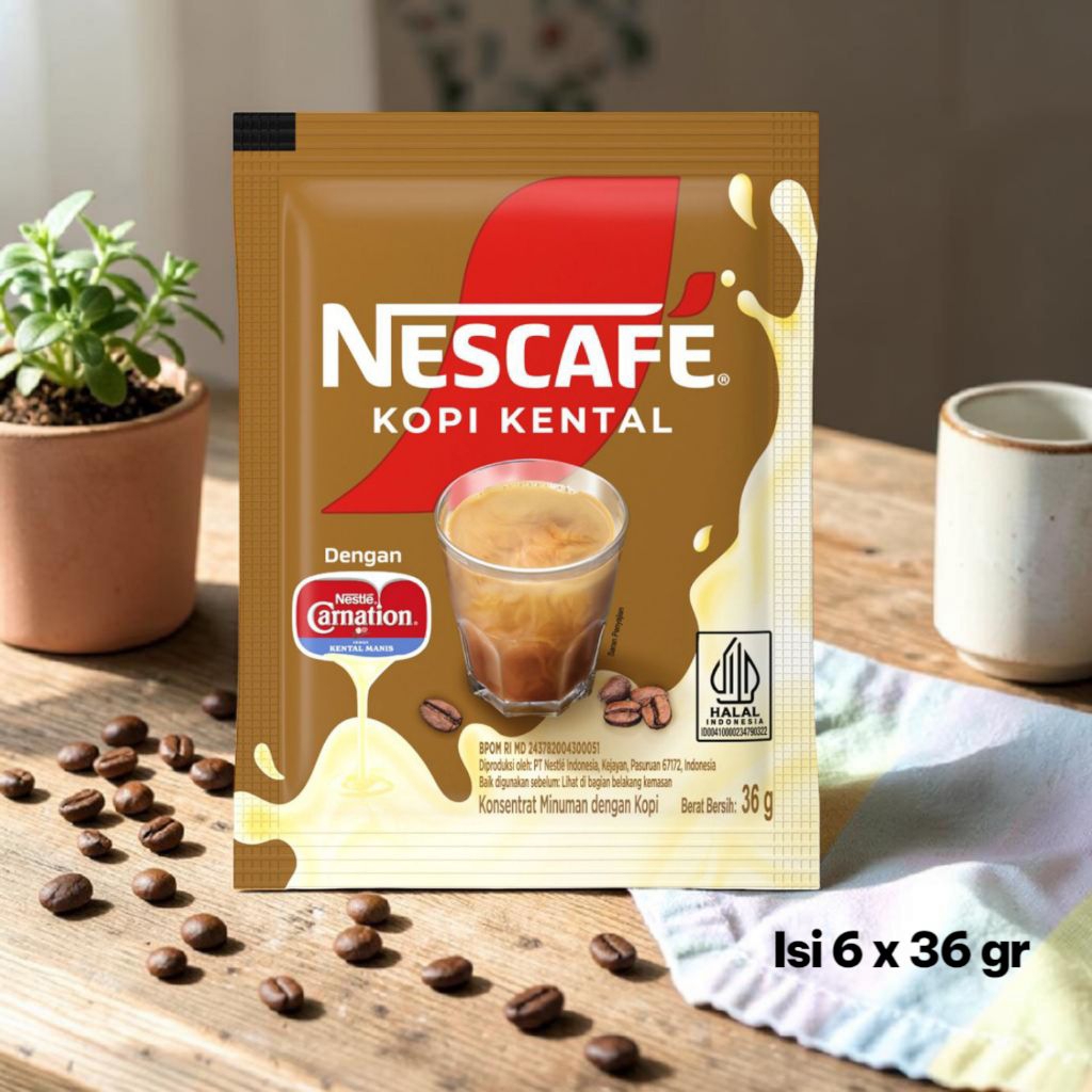 Nescafe Kopi Kental Carnation 36g Isi 6 Sachet | Kopi Susu Manis Instan Praktis Halal | Kopi Sachet 