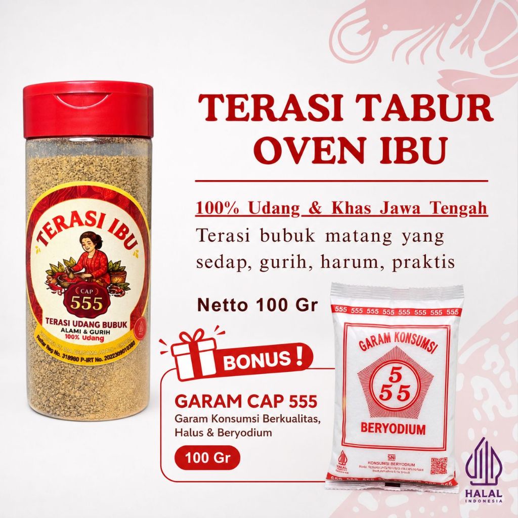 TERASI BUBUK UDANG MATANG IBU KHAS JAWA TENGAH (100 gr) - Terasi Udang Asli Halal - Terasi Oven - Te