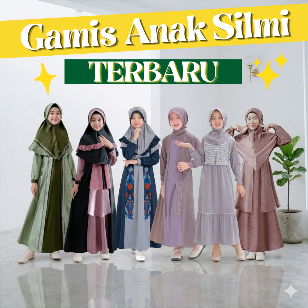 PROMO BAZAR SALE GAMIS ANAK SET HIJAB REMAJA BAJU GAMIS NGAJI BY SILMI KEKINIA TERBARU HARGA MURAH B