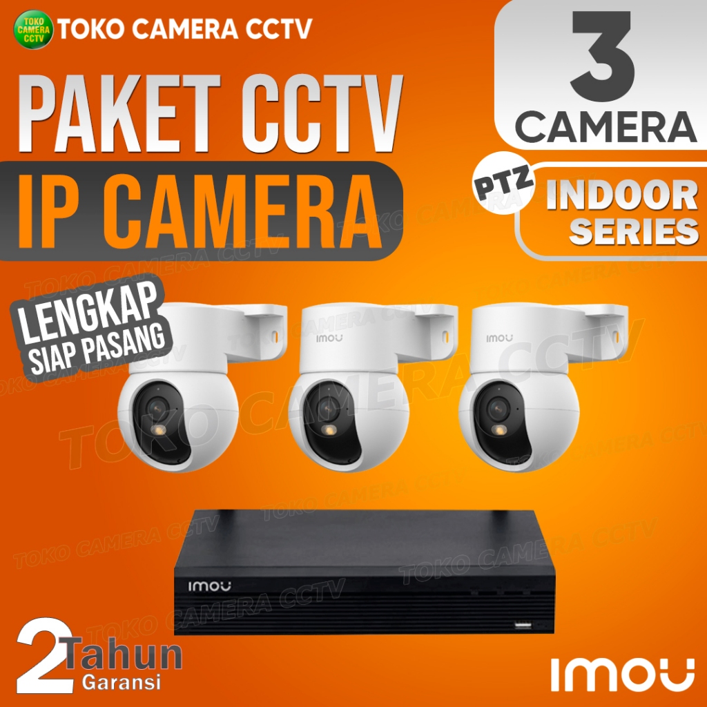 PAKET CCTV IP CAMERA PTZ IMOU 3MP 5MP INDOOR 10 CHANNEL 3 KAMERA