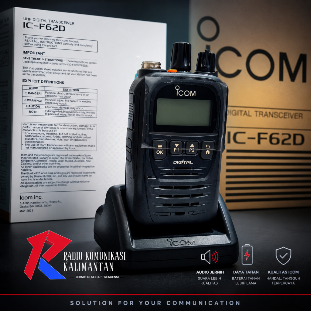 Icom IC-F62D Radio Dua Arah Digital Tahan Lama
