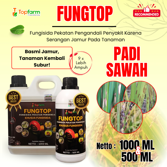 Fungisida Jamur Padi Sawah / Fungisida Hawar Pelepah Padi / Obat Jamur Topfarm / Obat Bercak Coklat 