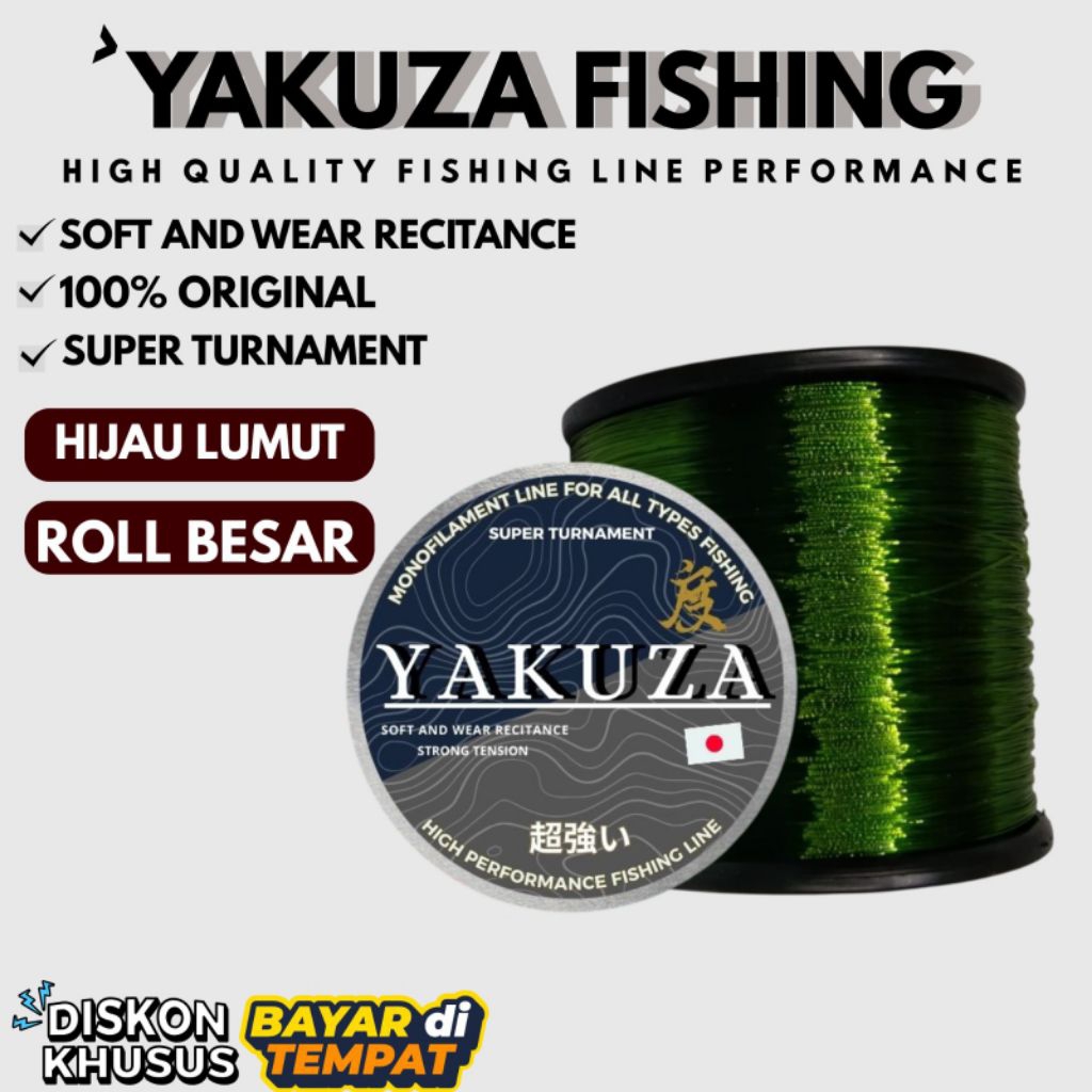 senar pancing Yakuza 1800m senar pancing super kuat senar pancing kuat anti keriting