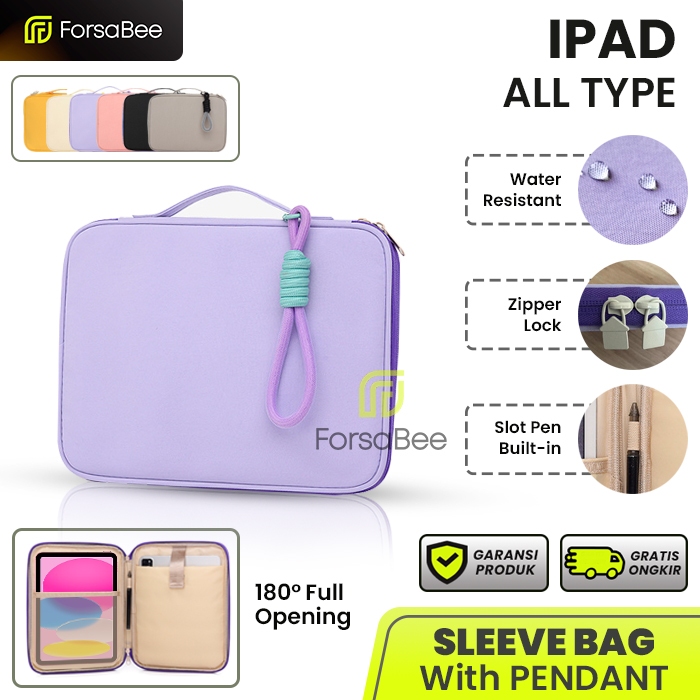 FORSABEE - Tas untuk Tablet iPad 12 A18 11 A16 10 10.9 9 8 7 10.2 6 5 9.7 Air Pro M1 M2 M3 M5 Chip 1