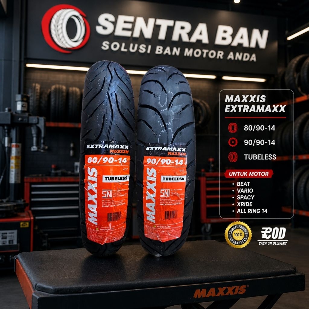 BAN MAXXIS EXTRAMAX 80/90-14 DAN 90/90-14 // BAN MOTOR VARIO // BAN MOTOR BEAT// BAN MAXXIS RING 14 