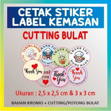 Stiker Sticker Thank You Terima Kasih Cromo Label Kemasan Makanan Home Made
