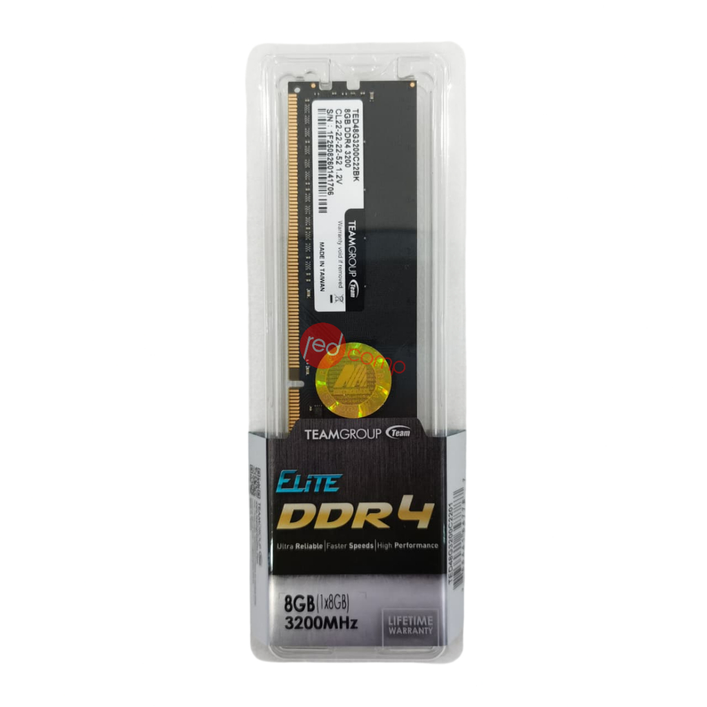 TEAM ELITE DDR4 8GB 3200 MHz - TED48G3200C22BK