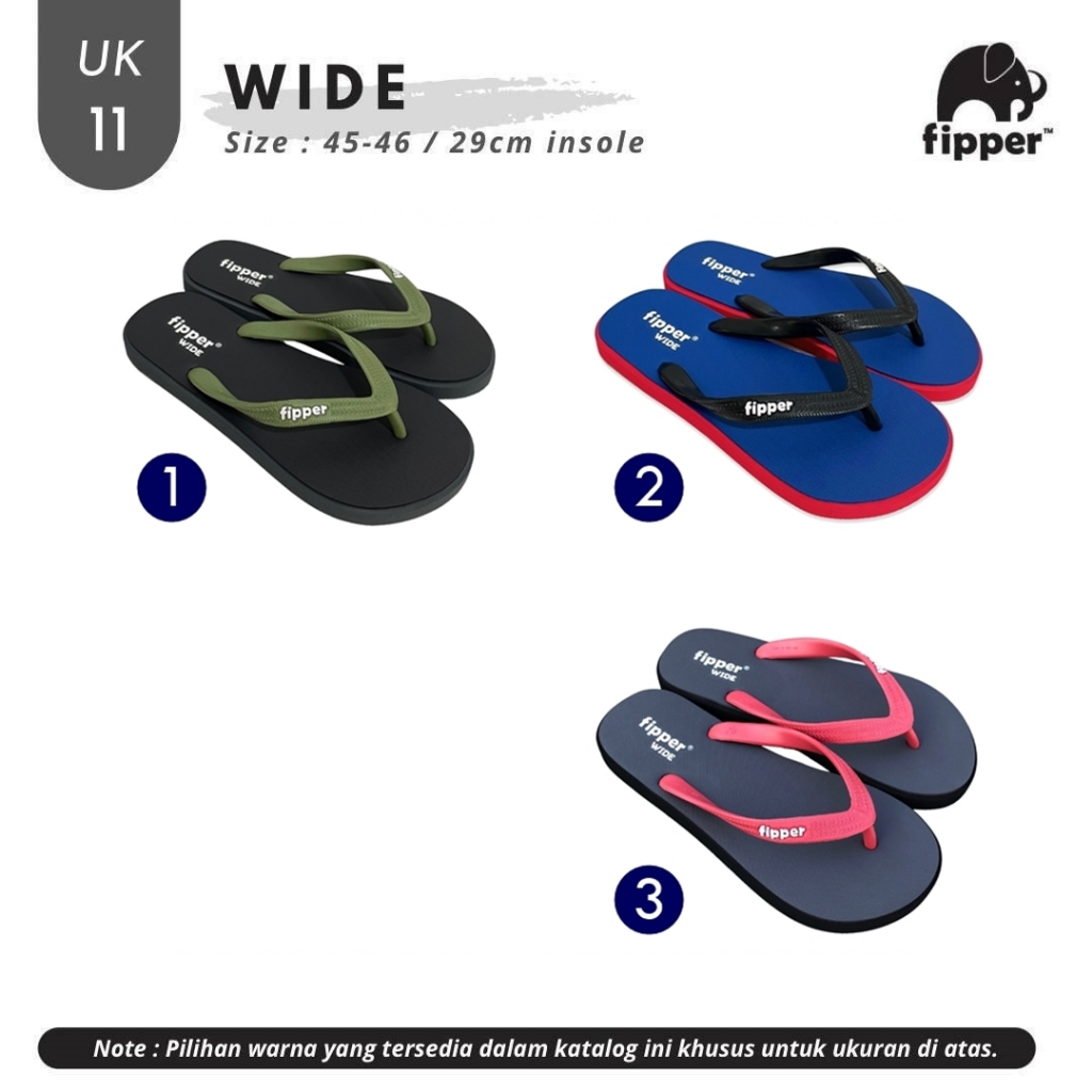 Fipper Wide Sandal Jepit Pria UK 11 (Size 45-46)
