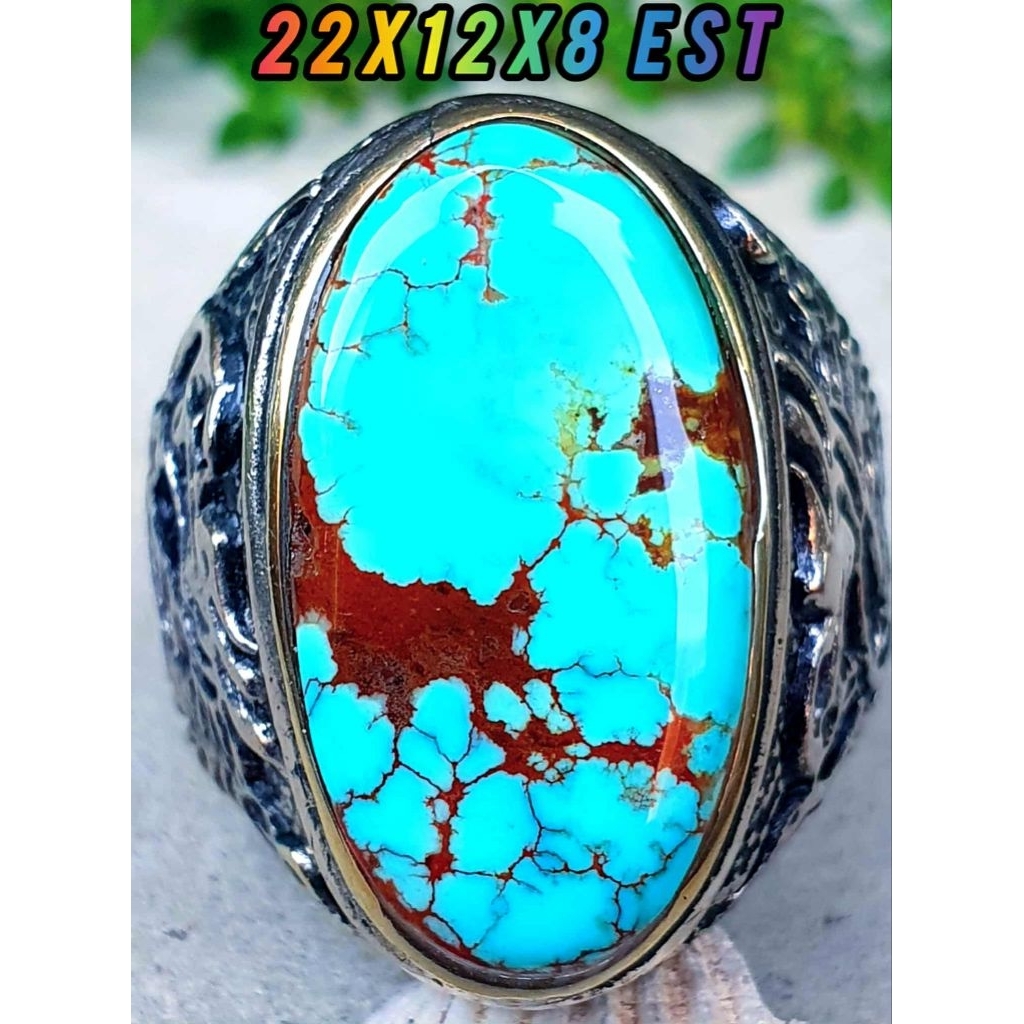 Eksotisme Biru Langit: Pirus Persia Urat Merah Natural