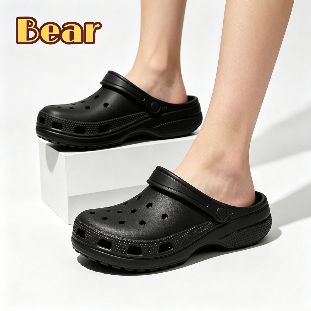 BEST SALE Bear Classic Crocs Sandal Putih - Sepatu Santai Wanita Pria untuk Segala Aktivitas