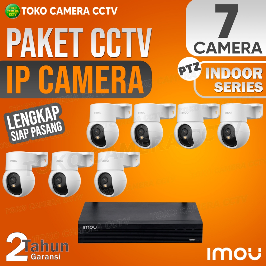 PAKET CCTV IP CAMERA PTZ IMOU 3MP 5MP INDOOR 10 CHANNEL 7 KAMERA