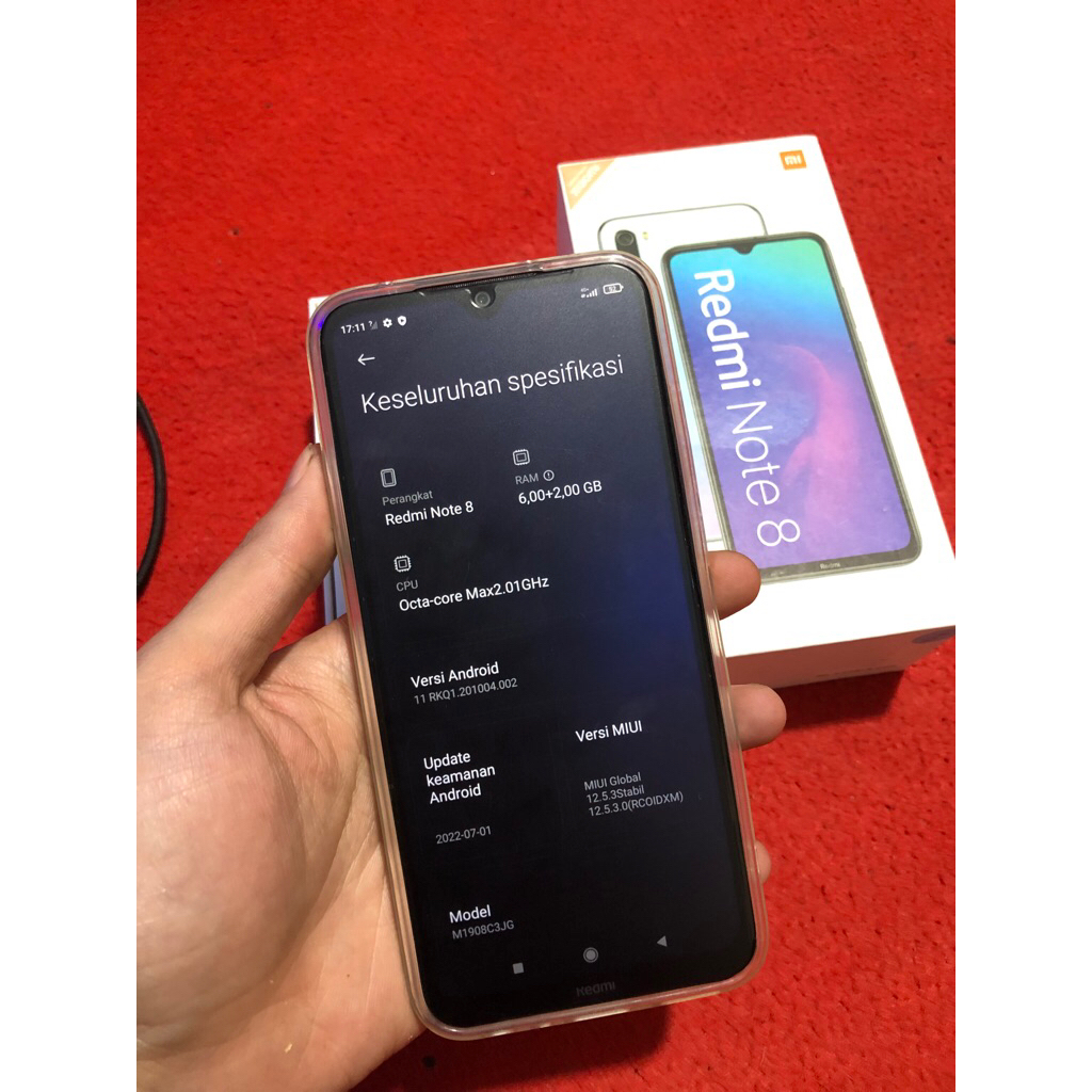 Redmi Note 8 Ram 6+2 internal 128