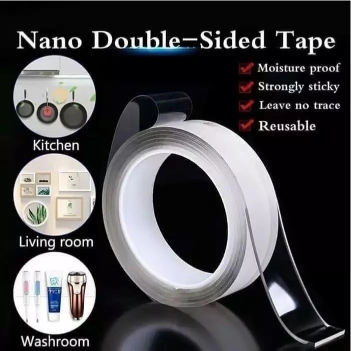 Double Tape Nano Bening Crystal Nano double Gel Grip Grape tape 2 sisi