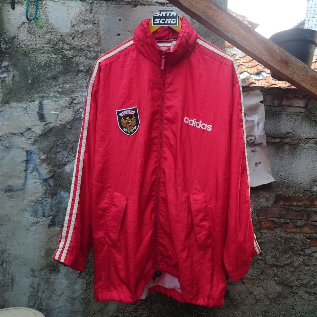 Jaket Windbreaker Timnas Indonesia Jadul 80s Original Vintage Adidas