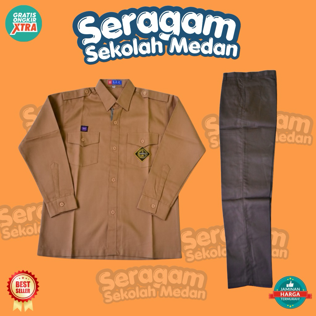 SETELAN PRAMUKA SMP SMA LAKI LAKI BAJU PRAMUKA COWOK PANJANG SERAGAM SEK OLAH PRAMUKA COWOK BAJU PRA