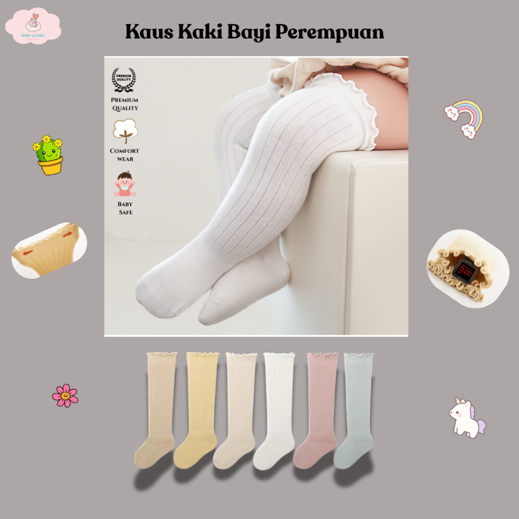 Baby Lavida - LVKKADKT - Kaos Kaki Bayi Sedengkul - Kaos Kaki Bayi Panjang - Kaos Kaki Bayi Premium 
