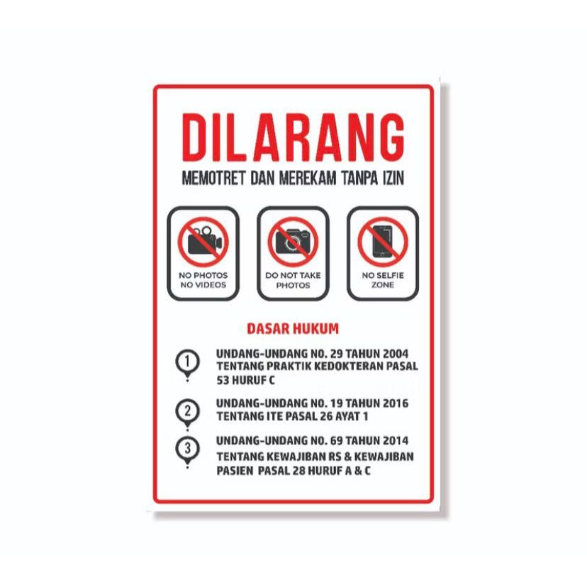 Poster Larangan Memotret, Dilarang Memotret