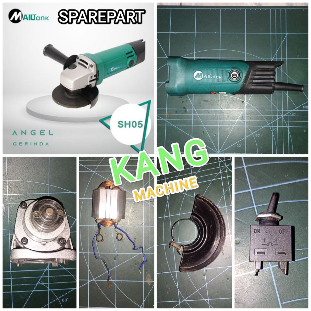 Sparepart Gerinda tangan 4" gerinda listrik 4 inch Mailtank SH05 408 casing body kepala gearbox stat