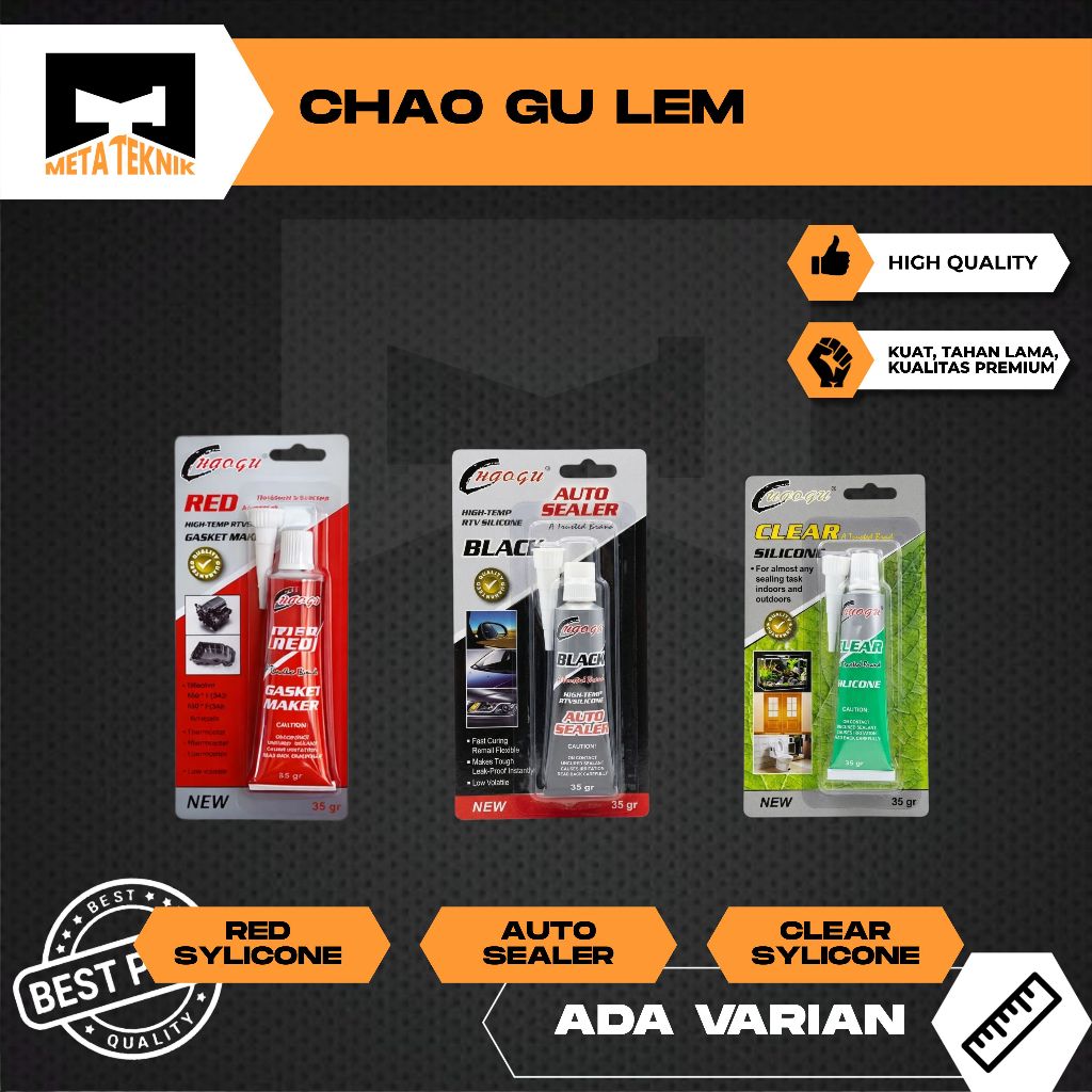 CHAOGU Lem Gasket Red Sylicone / High Temperature Merah silikon / Auto Sealer Red / Clear Bening / A