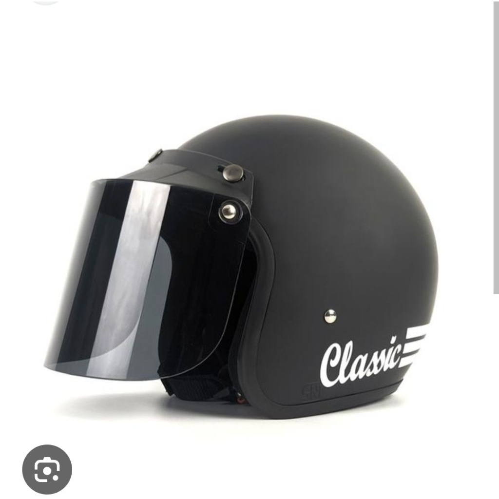 Helm Retro Classic Original Premium Set Pet Dan Kaca Datar ( INI BUKAN HELM CARGLOSS KW )