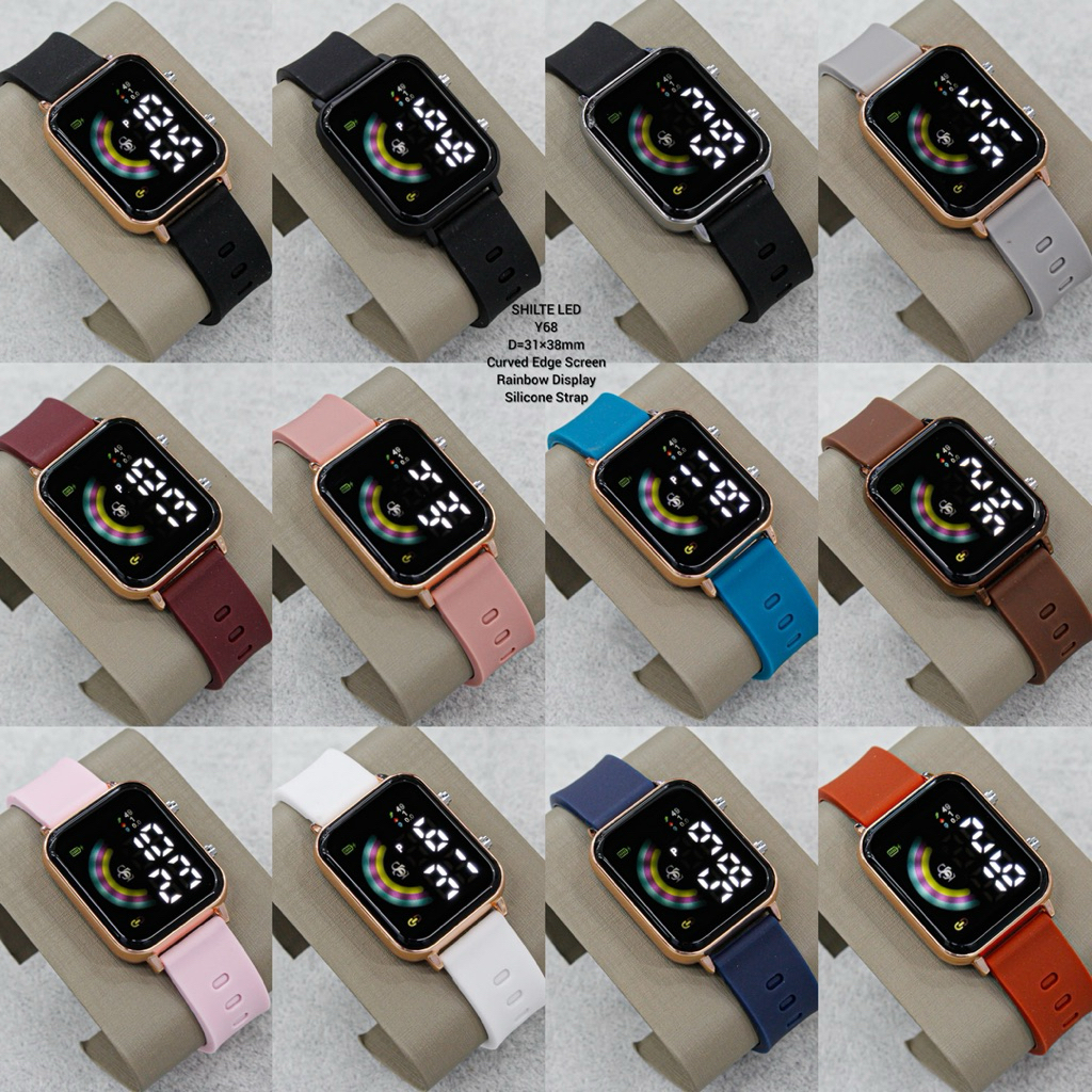 JAM TANGAN LED CEWEK/COWOK TALI KARET SILIKON