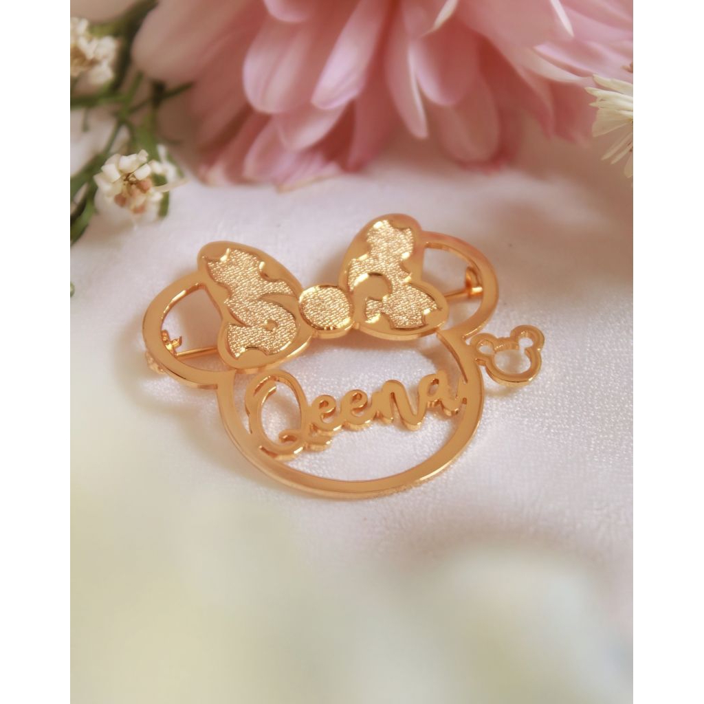 Bros nama karakter cantik mickey mouse bros nama custom cantik dan elegan bros dan pin nama custom N