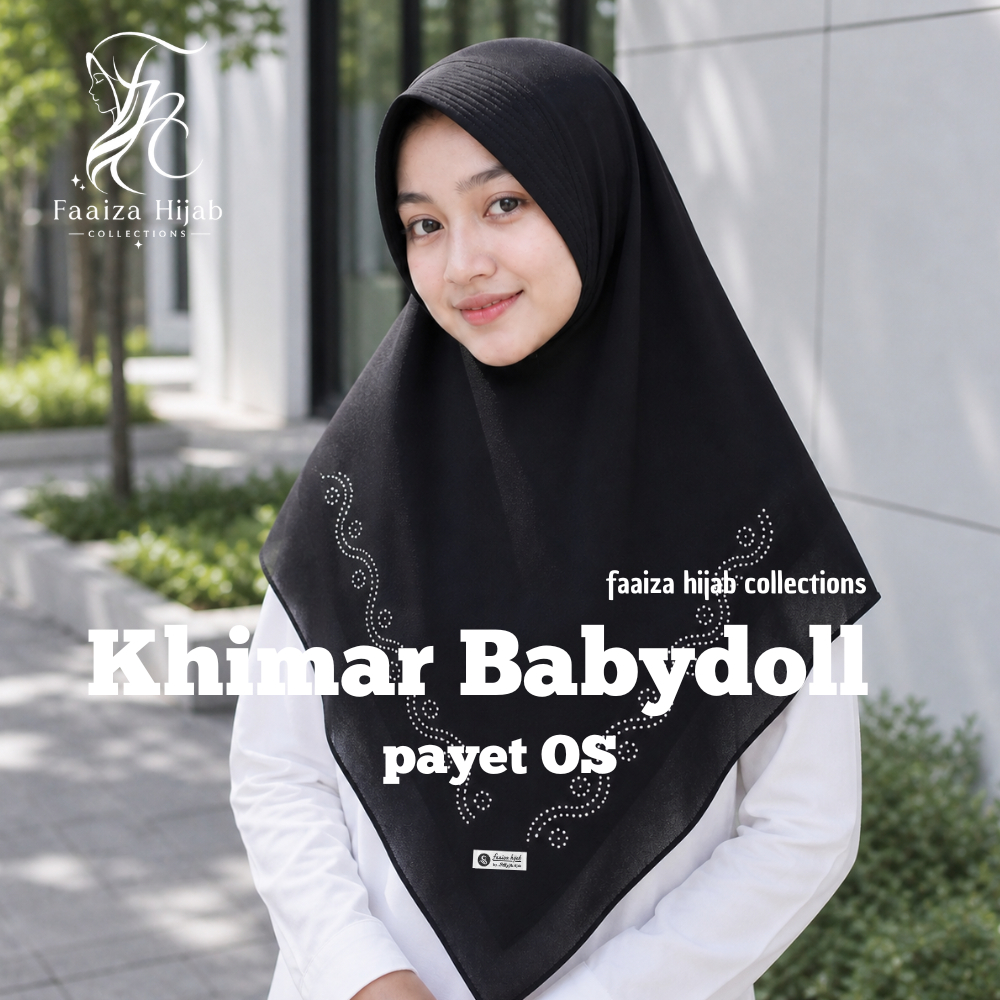 Khimar Ceruty Motif Payet Jilbab Instan Bahan Ceruty Babydol Payet OS