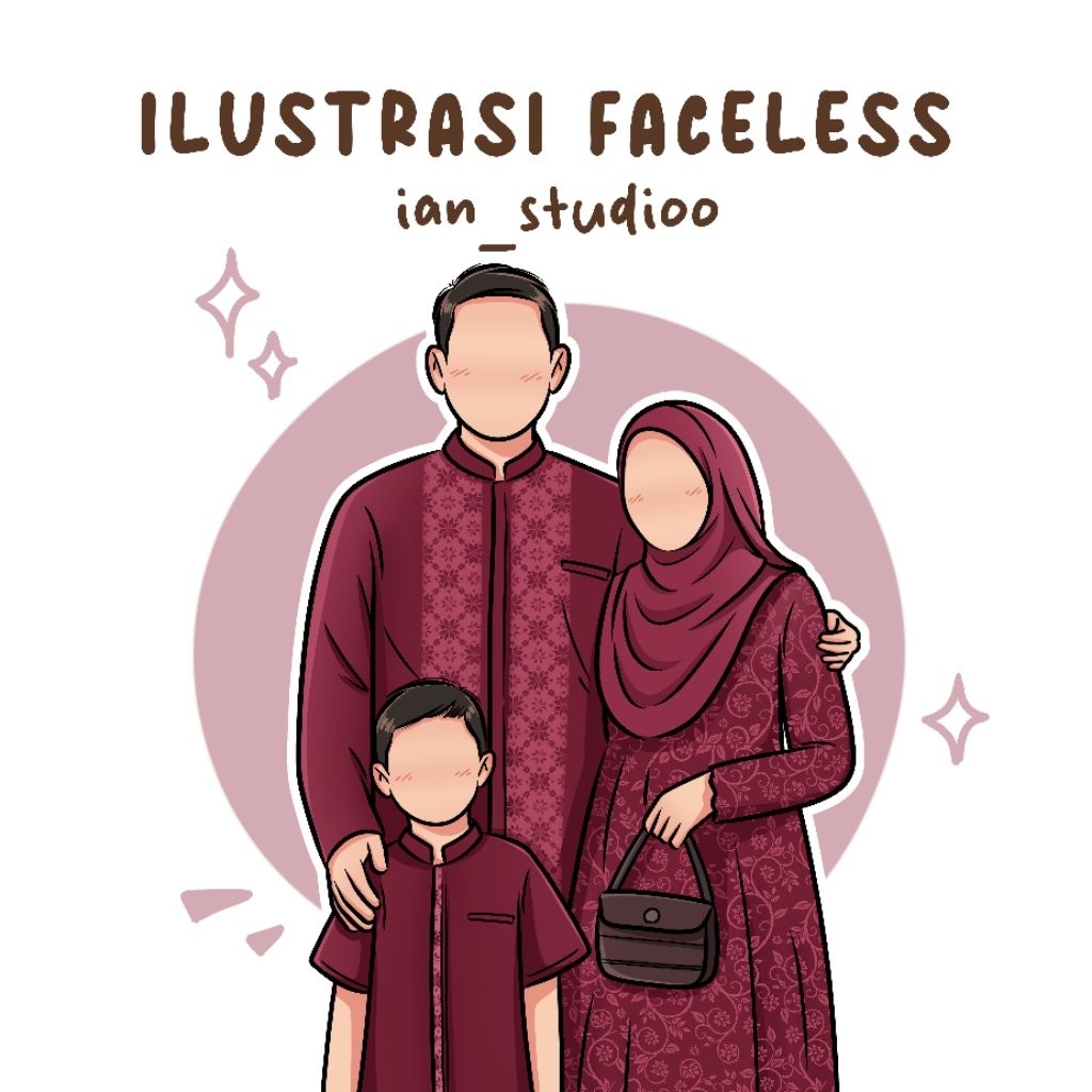 (SOFT FILE) Ilustrasi Gambar Faceless/Tanpa Wajah | Ilustrasi Murah | Ilustrasi Kartun Digital