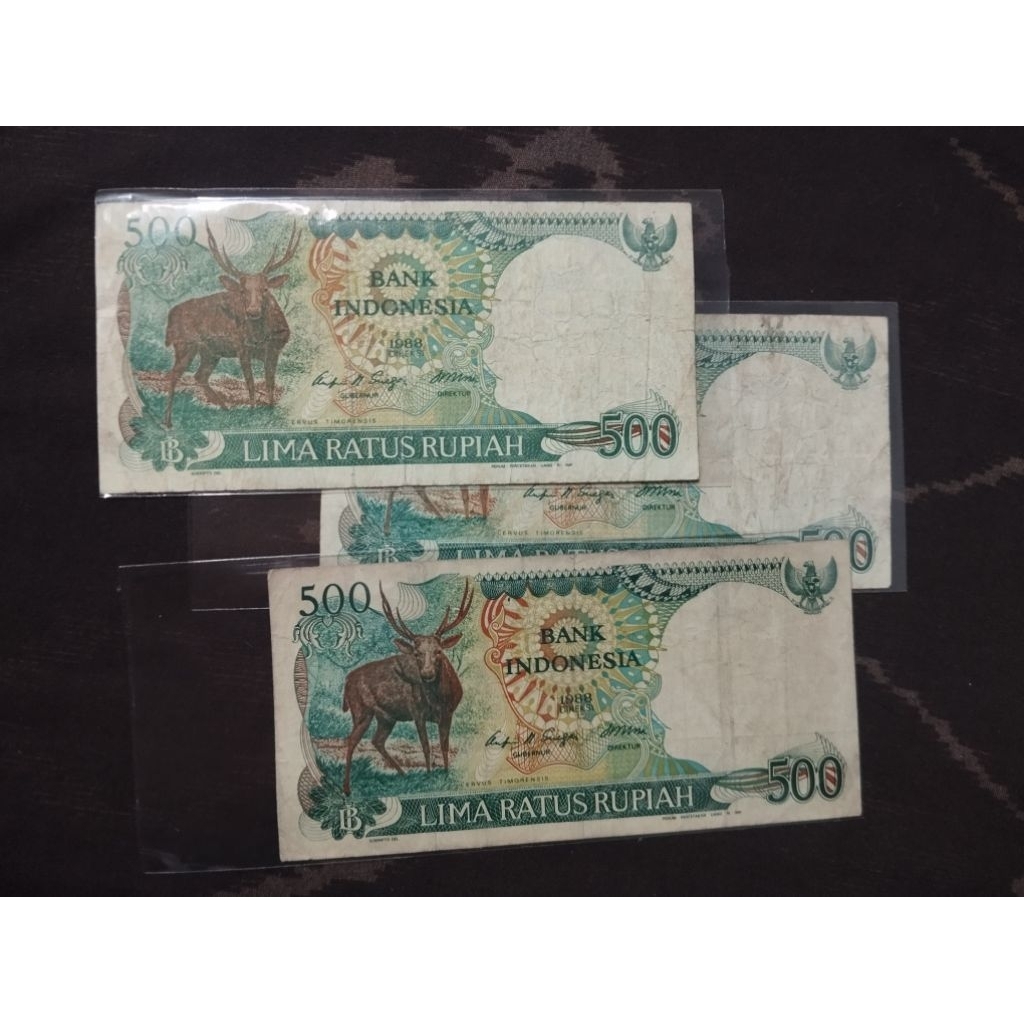 uang kertas kuno 500 rupiah kijang