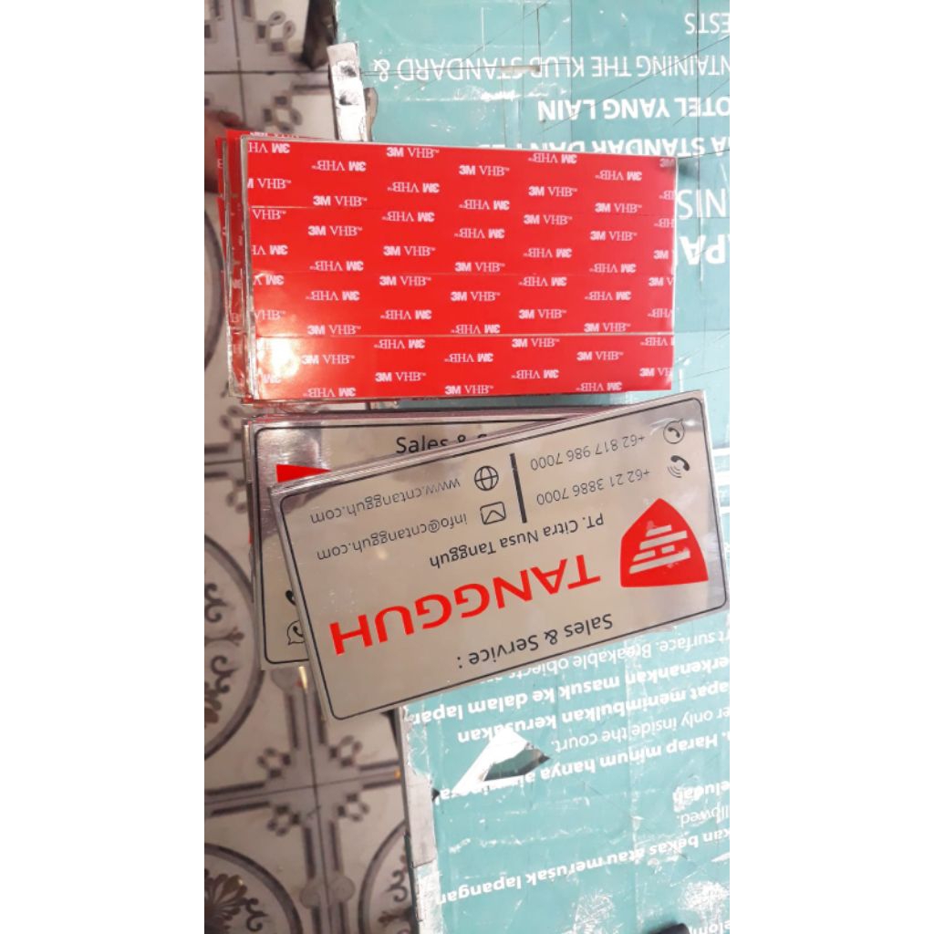 Plat stainless etching 2 warna