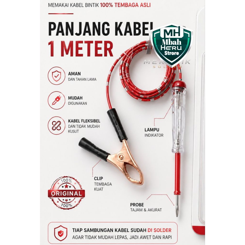 Obeng Tespen Kabel AKI DC 12v TeSPEN Mobil MOTOR